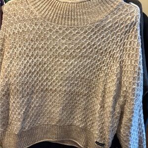 Calvin Klein Jeans Textured Beige Turtleneck Sweater